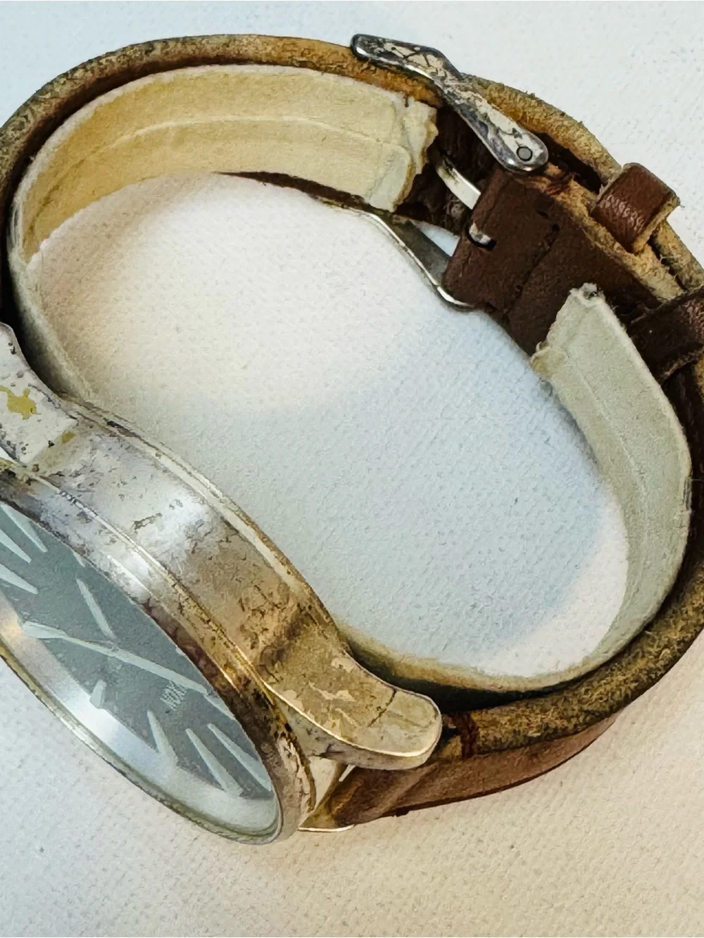 Nixon The Sentry 42mm Men's Day/Date Watch Silver Brown Leather Black Dial